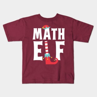 Math Elf Math Teacher Christmas Kids T-Shirt